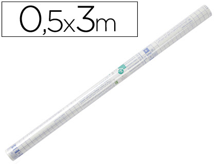 Rollo plástico forralibros adhesivo Liderpapel 0,5x3m. 80µ removible